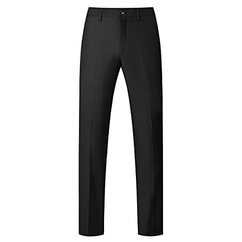 KUDORO Mens Slim Fit 3 Piece Tuxedo Suit Two Button Jacket & Trouser Vest Casual Wedding Prom