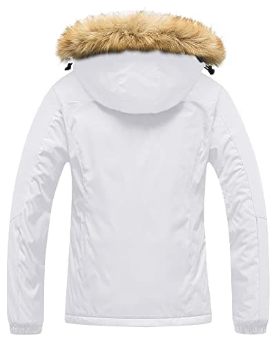 Women's Waterproof Ski Jacket Winter Snow Coats Fur Hooded Raincoat Parka