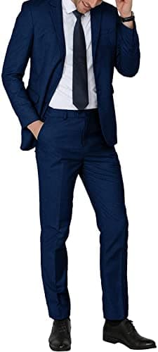 WEEN CHARM Slim Fit 2 Piece Men's Wedding Prom Tuxedo Set