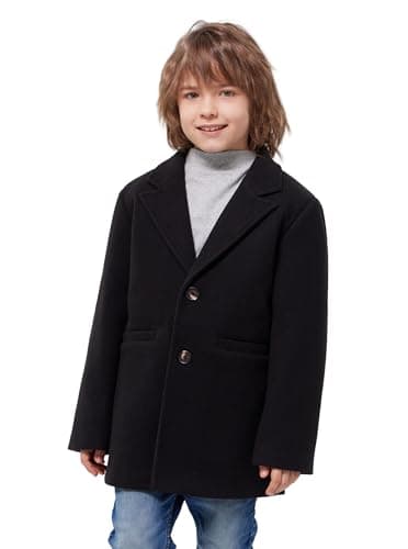 Boys' Wool Trench Coat for Winter