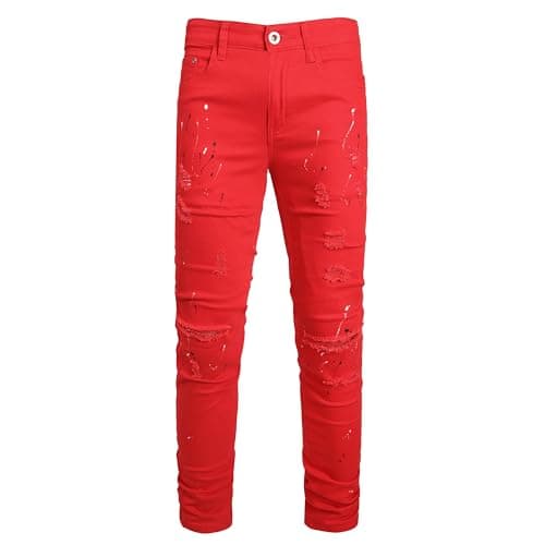 Slim Fit Men's Ripped Stretch Jeans