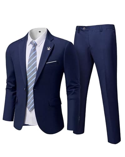 Hihawk Men's Slim Fit Suit with Stretch Jacket & Pants Set