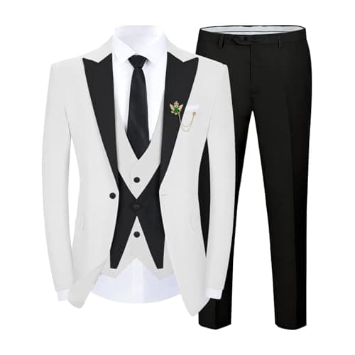 SPTALLFITJSV Slim Fit 3-Piece Men's Wedding Suit Set