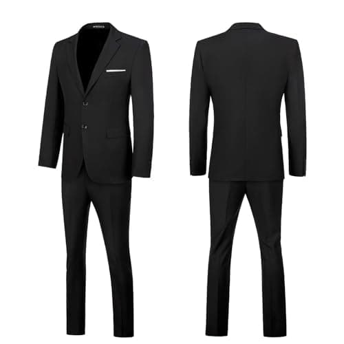 CAZUOYI Mens Slim Fit Prom & Business 2-Piece Suit Jacket & Pants Set
