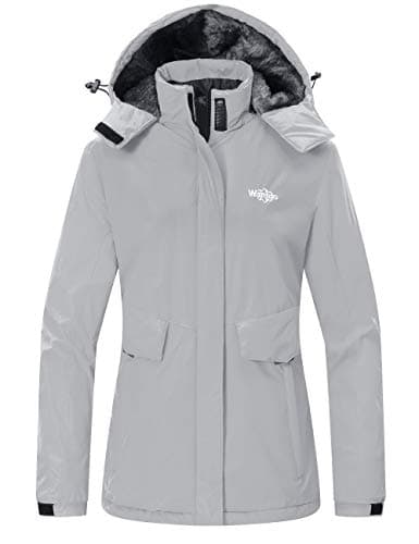 wantdo Women's Waterproof Winter Ski Coat Warm Windproof Snow Fleece Raincoat