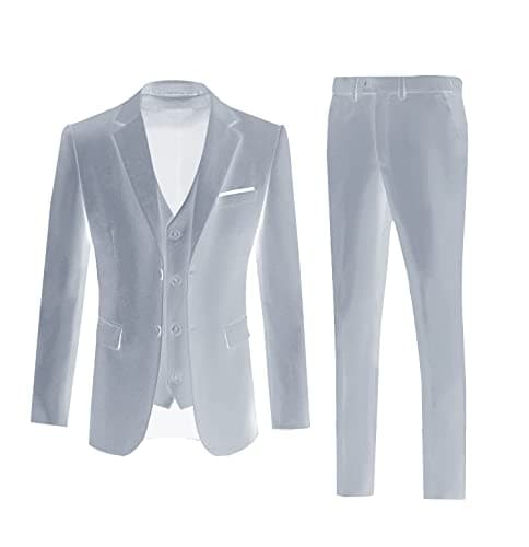 Diaryan Men's Slim Fit 3-Piece Wedding Suit Groomsmen Tuxedo