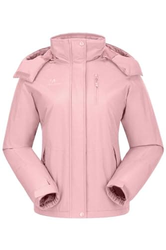 CAMELSPORTS Women's Waterproof Snow Ski Fleece Coat Winter Windproof Insulated Jacket Hooded
