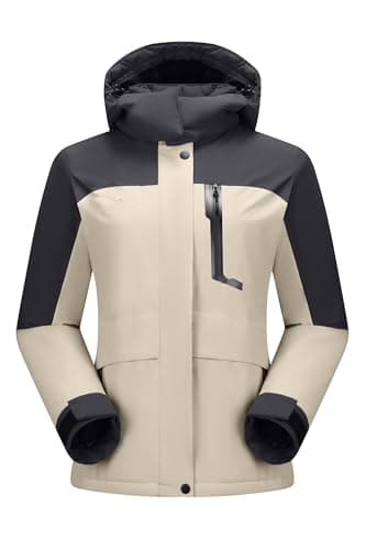 CAMELSPORTS Women's Waterproof Snow Ski Fleece Coat Winter Windproof Insulated Jacket Hooded
