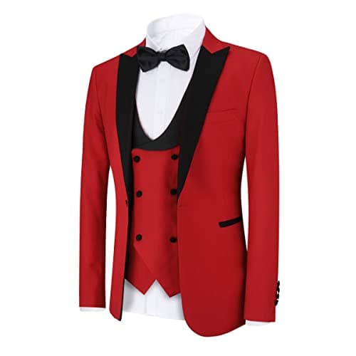 YFFUSHI Men's Slim Fit One-Button Prom Suit Set