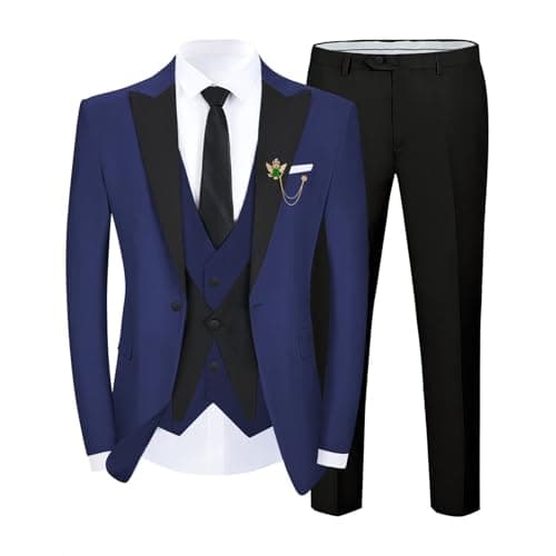 SPTALLFITJSV Slim Fit 3-Piece Men's Wedding Suit Set