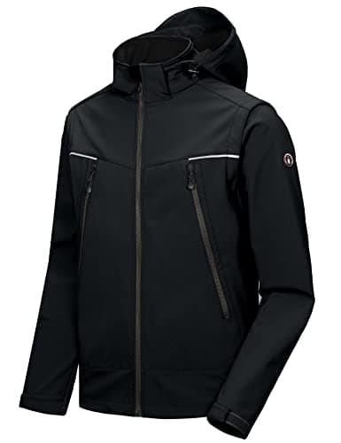 Little Donkey Andy Men's Waterproof Softshell Jacket with Detachable Sleeves and Hood