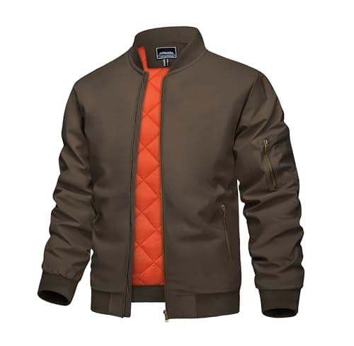 KEFITEVD Men's Windproof Bomber JacketWarm Winter Full Zip Coats