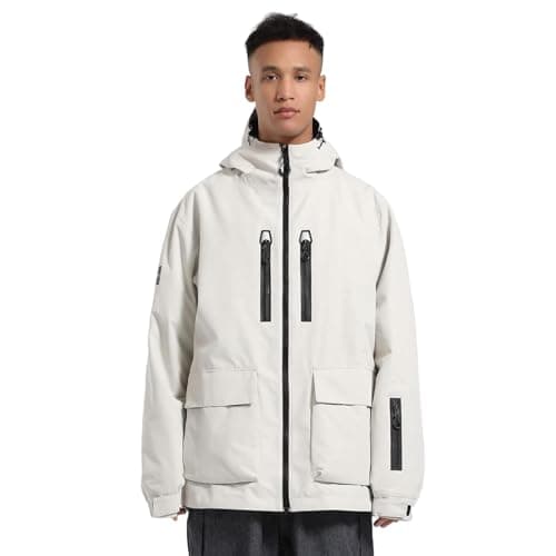 GSOU Men's Waterproof Windproof Insulated Ski Jacket for Snowboarding Winter Sports