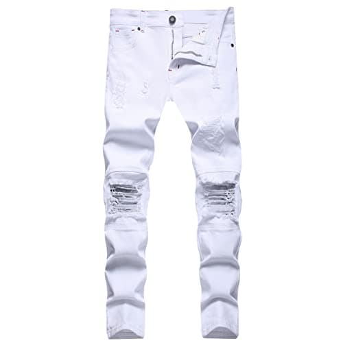 Slim Fit Men's Ripped Stretch Jeans