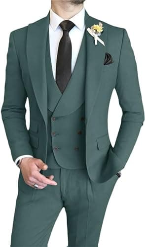 AufewB Men's Elegant Solid One-Button Slim Fit Party Suit Set