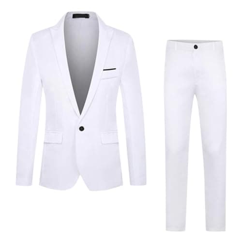 BIFUTON Men's Slim Fit 1-Button Tuxedo Suit for Party, Wedding, Business