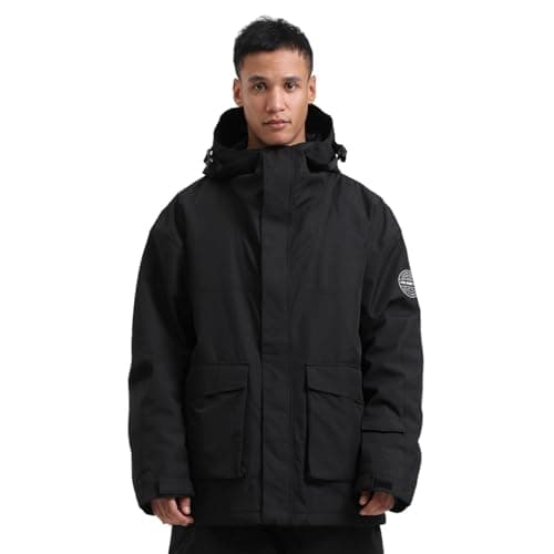 GSOU Men's Warm Snowboard Jacket - Waterproof Winter Snow Coat