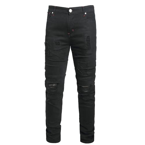 Slim Fit Men's Ripped Stretch Jeans
