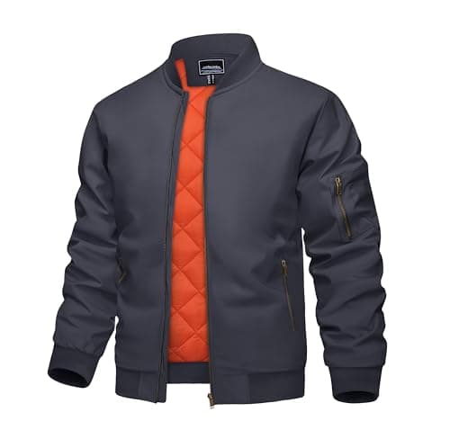 KEFITEVD Men's Windproof Bomber JacketWarm Winter Full Zip Coats