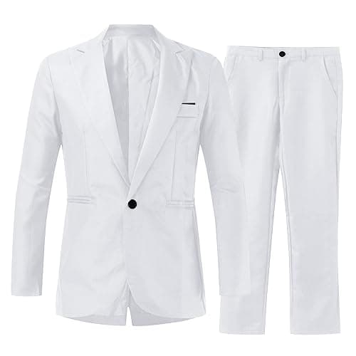 BIFUTON Men's Slim Fit 1-Button Tuxedo Suit for Party, Wedding, Business