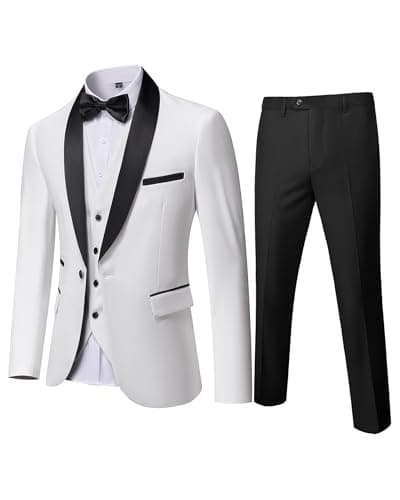MY'S Mens Winter Slim Fit Tuxedo Suit Shawl Lapel 3-Piece Set