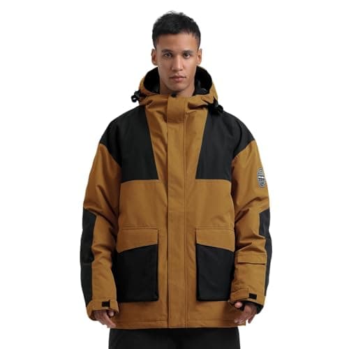 GSOU Men's Warm Snowboard Jacket - Waterproof Winter Snow Coat