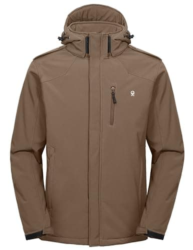 Little Donkey Andy Men's Warm Sherpa Lined Winter Softshell Ski Jacket Windproof Snow Coat