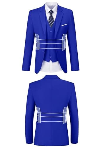 Mrbuerly Men's Slim Fit 3-Piece Suit for Groomsmen with Tie and Pants XS/36-30