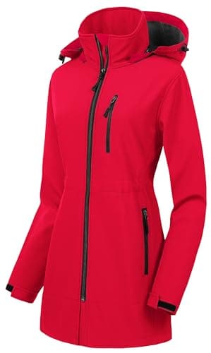 CREATMO Women's Lightweight Waterproof Softshell Tactical Jacket with Fleece Lining