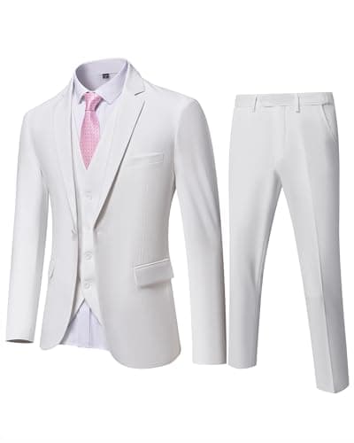 YND Men's Slim Fit 3 Piece Suit with Tie