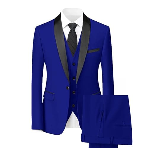 Hipfun Men's 3-Piece Slim Fit Suit for Wedding & Business