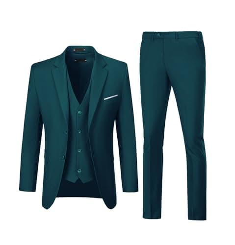 Diaryan Men's Slim Fit 3-Piece Wedding Suit Groomsmen Tuxedo