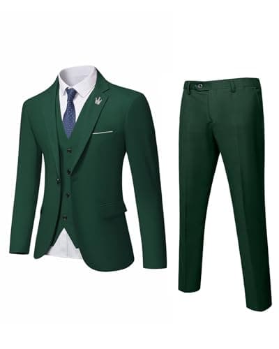 Slim Fit 3-Piece Suit Set for Men: Blazer, Vest, Pants & Tie