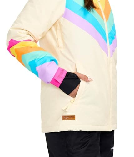 Tipsy Elves Women's Bright Colorful Apres Ski Hooded Snow Jackets