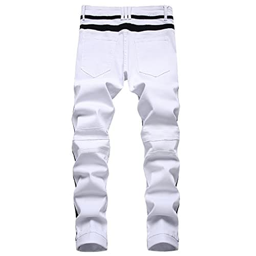 Slim Fit Ripped Distressed Stretch Jeans for Men