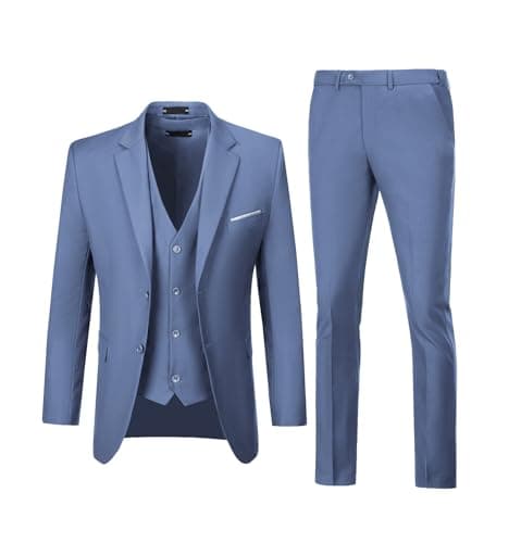 Diaryan Men's Slim Fit 3-Piece Wedding Suit Groomsmen Tuxedo