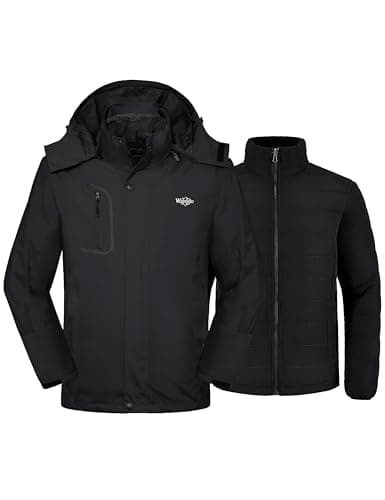 Wantdo Men's Waterproof 3-in-1 Ski Jacket Winter Snow Coat