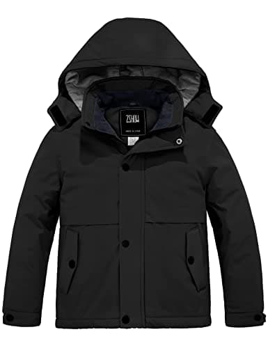 ZSHOW Boys' Waterproof Ski Jacket with Hood and Fleece Lining