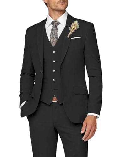 Slim Fit Men's 3 Piece Suit for Formal Events