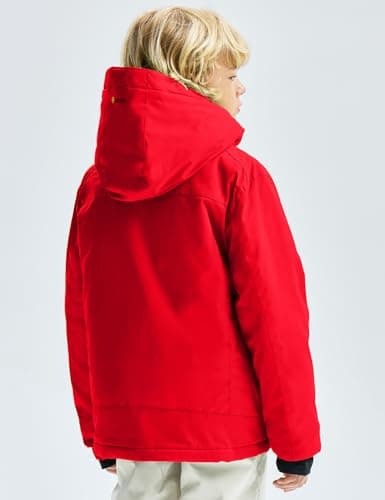GEMYSE Boy's Waterproof Winter Snow Jacket with Hood and Fleece Liner