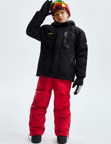 GEMYSE Boy's Black Waterproof Ski Jacket (6/7)