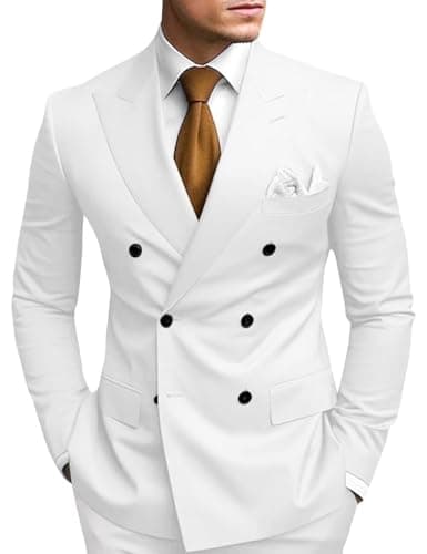 Double Breasted Suit Men Slim Fit 2 Piece Wedding Prom Set