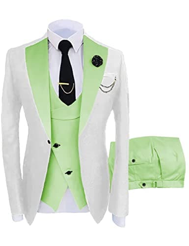 Wangyue Men's Slim Fit 3-Piece Suit for Weddings and Formal Events
