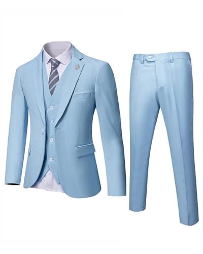 Slim Fit 3-Piece Suit Set for Men: Blazer, Vest, Pants & Tie