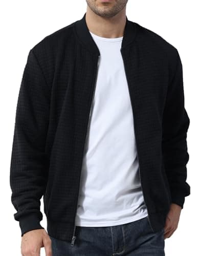 YuKaiChen Men's Lightweight Bomber Jacket with Zipper Pockets
