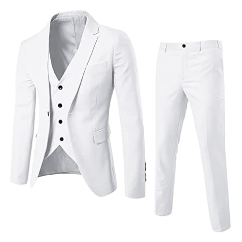 BIFUTON Men's Slim Fit 1-Button Tuxedo Suit for Party, Wedding, Business