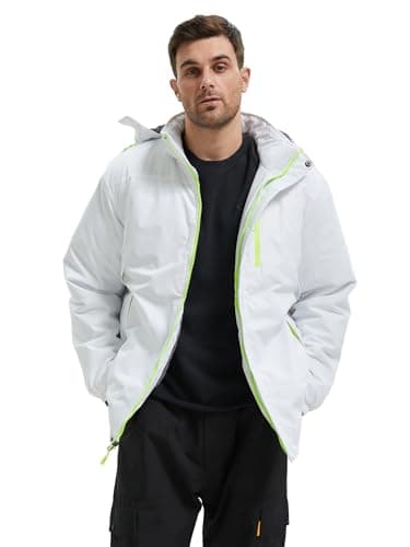 GAXIDES Men's Waterproof Windproof Ski Jacket with Hood