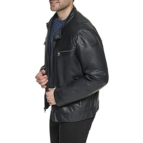 Calvin Klein Men's Motorcycle Jacket with Hoodie