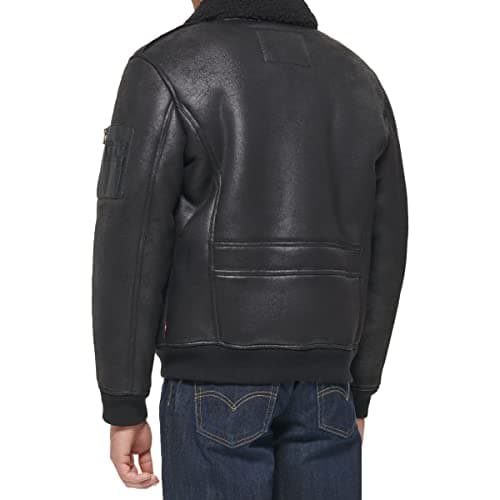 Levi's Men Faux Leather Aviator Bomber Jacket