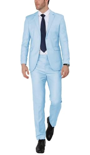 WEEN CHARM Men's Slim Fit 2-Piece Two Button Blazer Suit for Wedding Prom